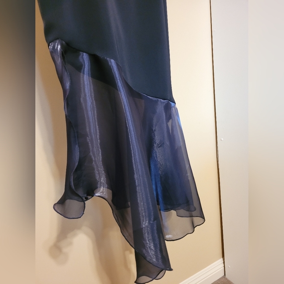 Navy Asymmetrical Skirt Made in Italy - Picture 2 of 4